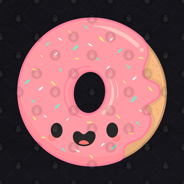 Cute Pink Kawaii Donut by Neverworldian